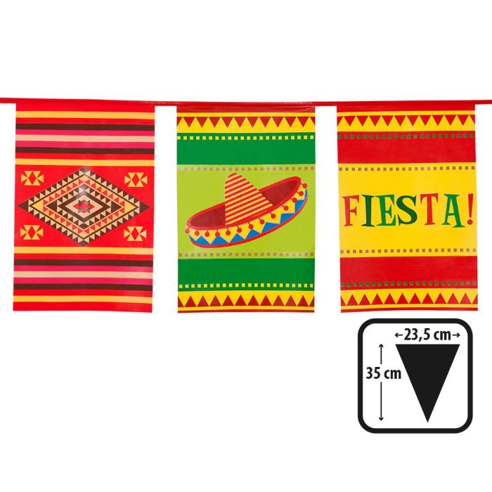 Mexicansk fiesta plastik guirlande - 10 m