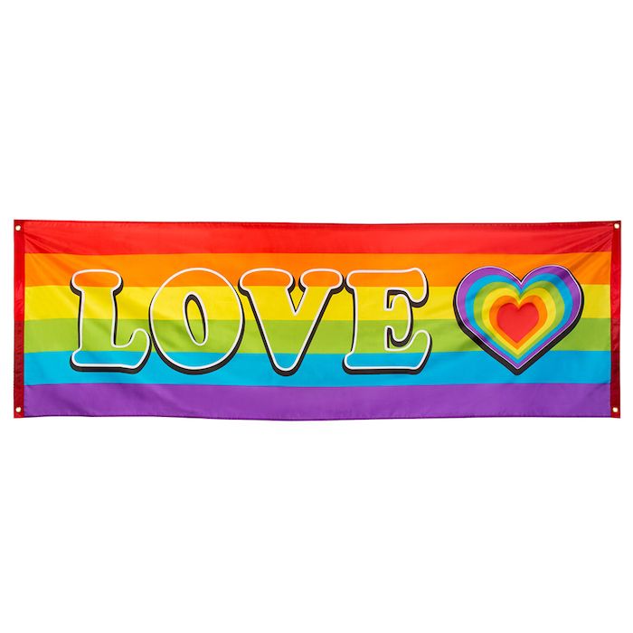 "Love" regnbue banner - 74x220 cm