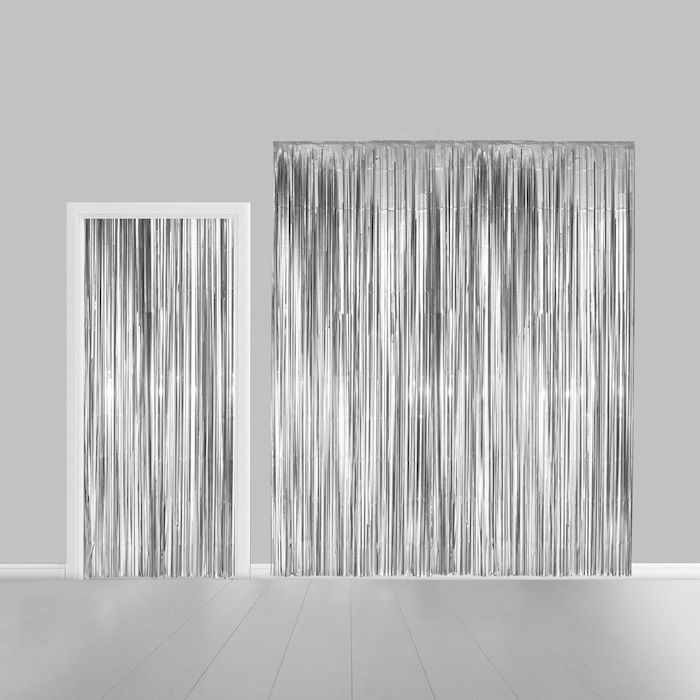 Sølv Glimmerforhæng - 100 x 240 cm