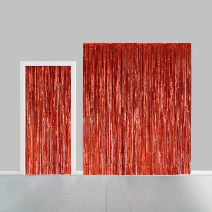 Rød Glimmerforhæng - 100 x 240 cm