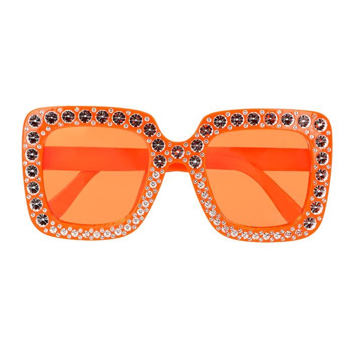 Orange bling disko briller