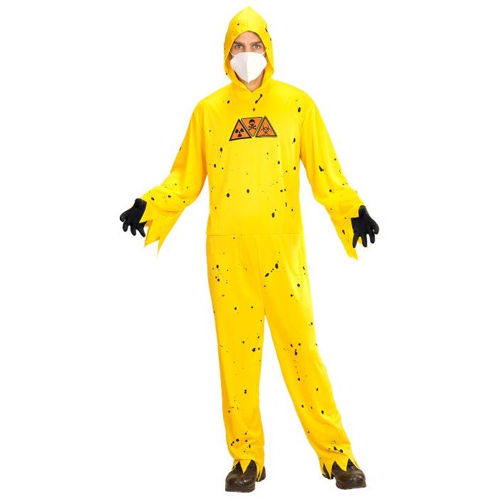 Gul biohazard halloween dragt kostume - 3 dele