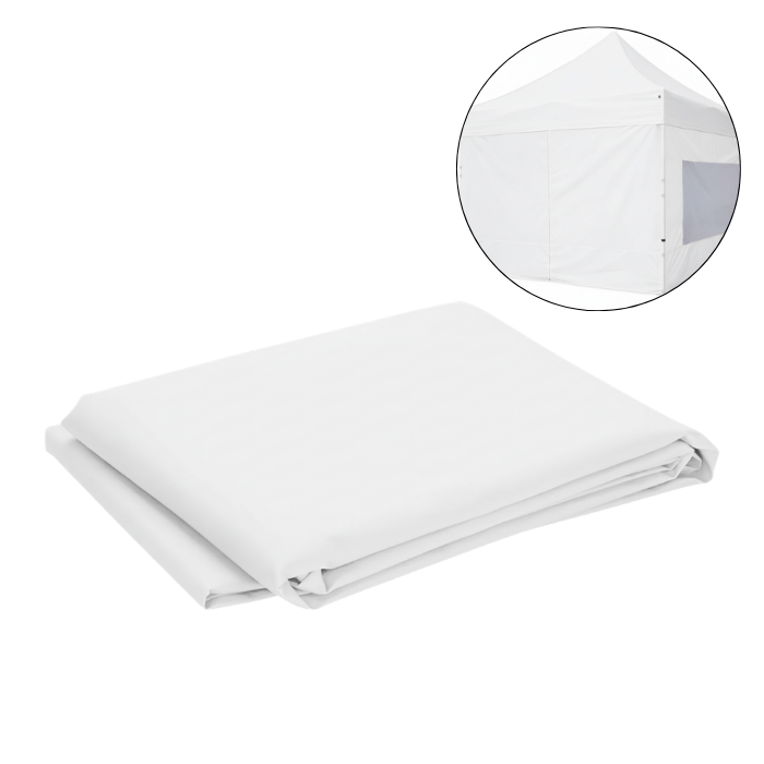 Sidevæg med dør til pavillon 3x2 m hvid