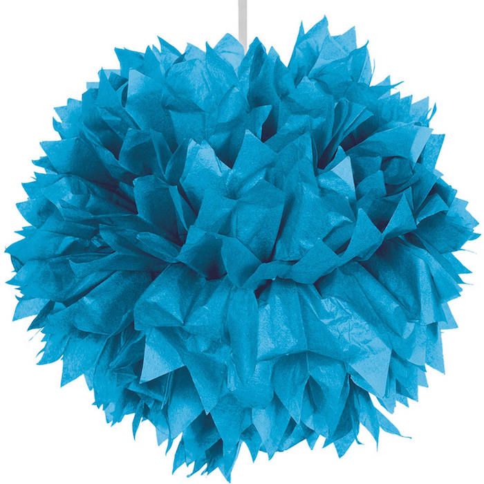 Blå pompom - 30 cm