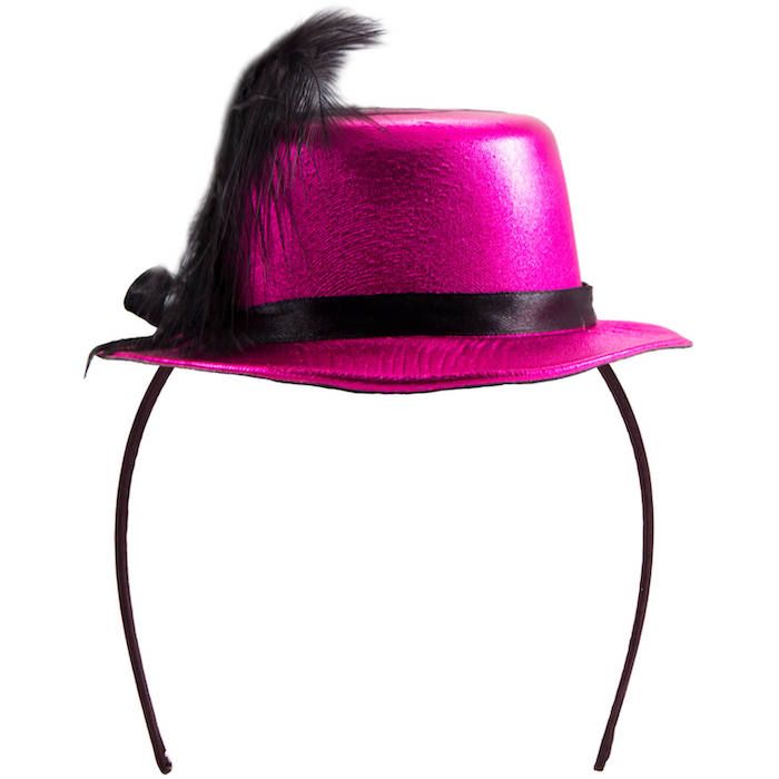 Pink metallisk mini top hat 