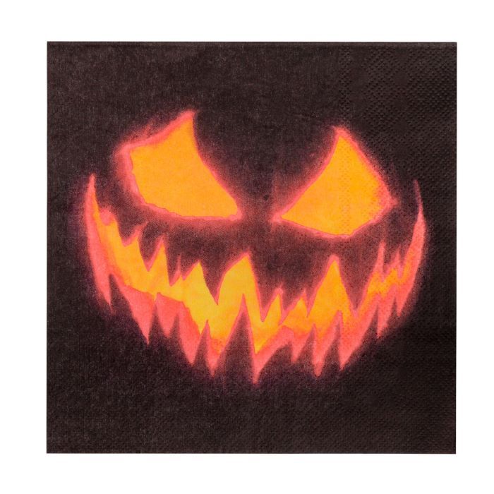 Uhyggelige halloween græskar servietter 20x - 33x33 cm