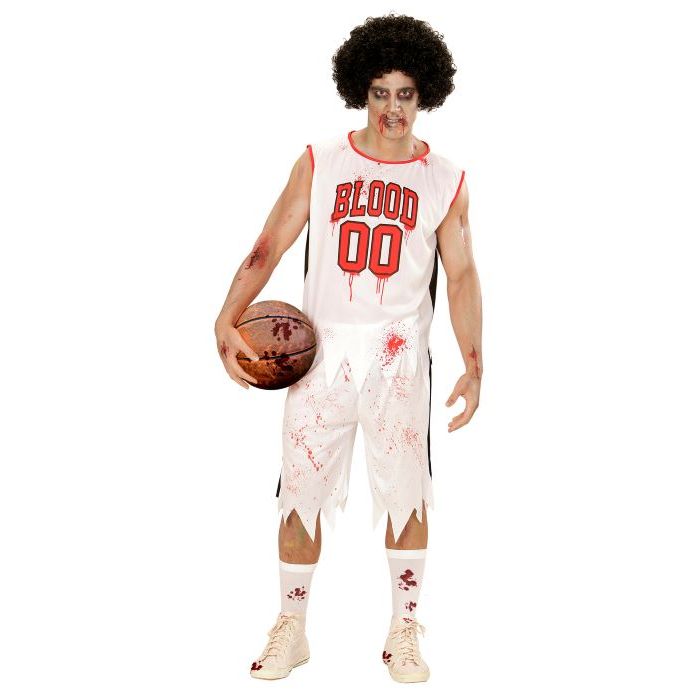 Zombie basketball spiller kostume - 2 dele