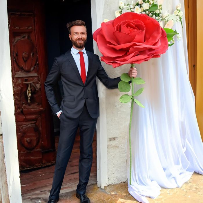 XXL rød rose 160 cm