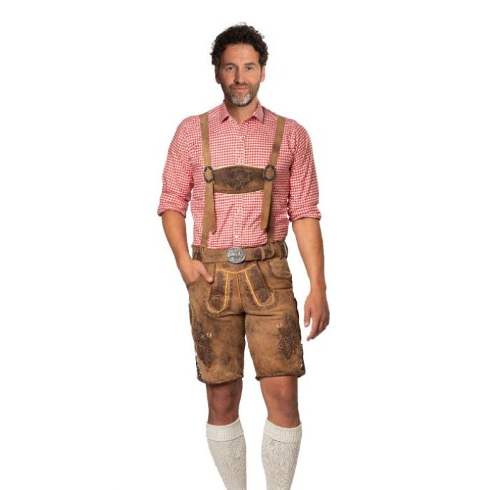 Tyroler lederhosen bukser kort brun