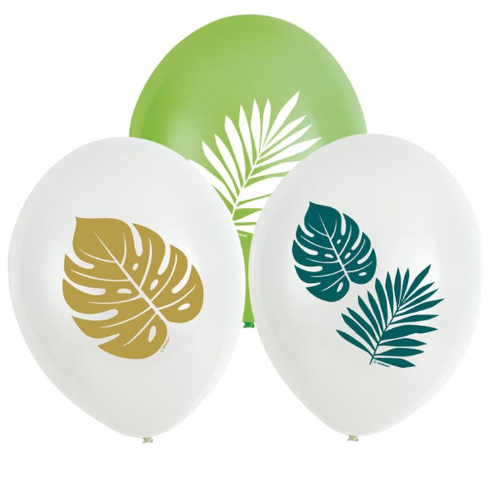 Monstera & Palme Balloner 6x - 27,5 cm