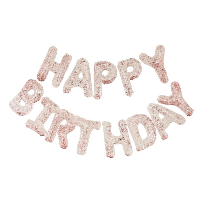 Transparent konfetti Happy Birthday Ballon Banner       