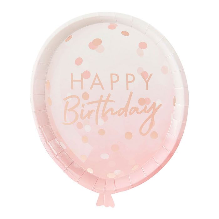 Rose Gold Ballon formede Tallerkener 8x