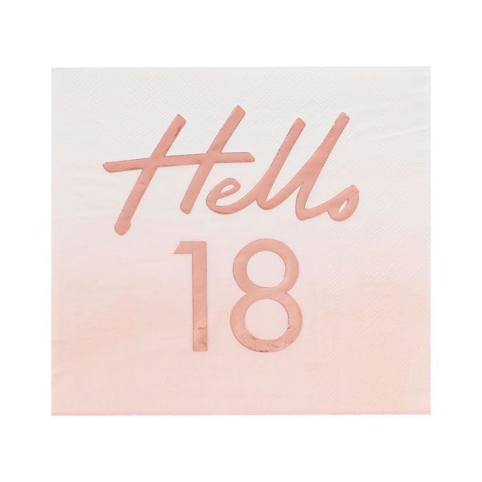 Hello 18 Pink/Rose Gold Servietter 16x