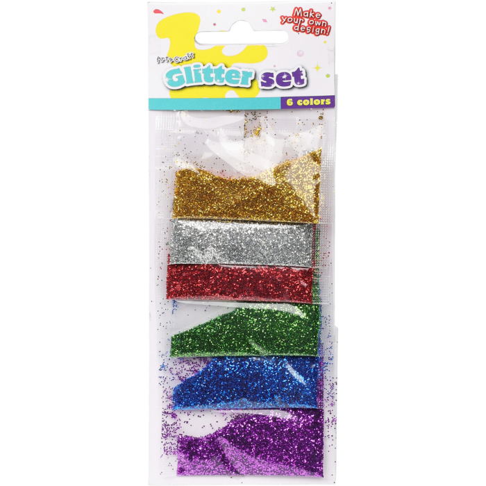 Glitter sæt 6 x 2 gram