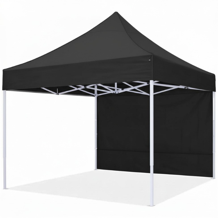 Sidevæg til pavillon 3x3 m sort