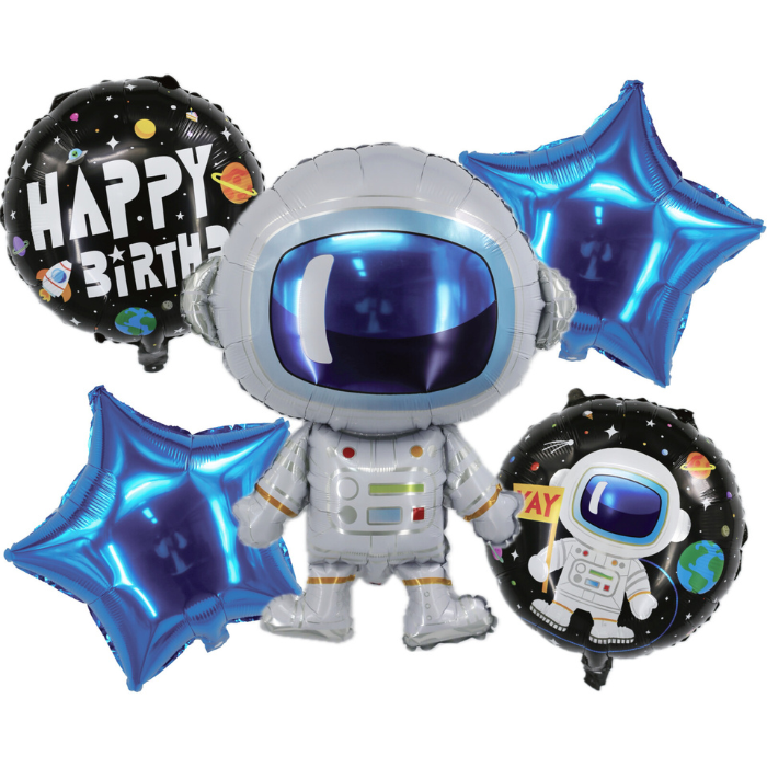 Folieballoner med astronaut tema 5x