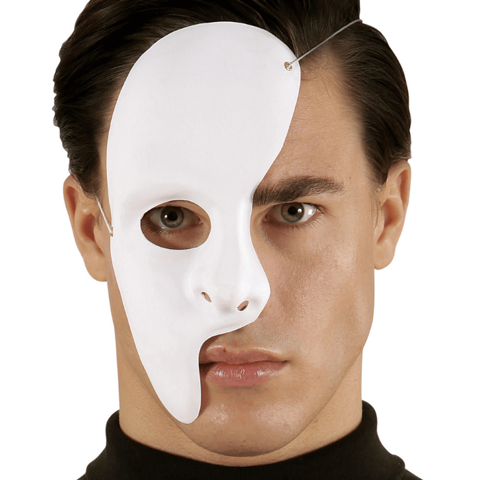 Phantom halv maske hvid