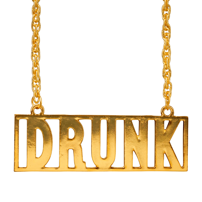 DRUNK guld halskæde - 65 cm