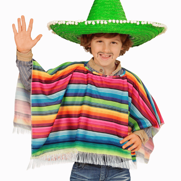 Mexicansk poncho til børn