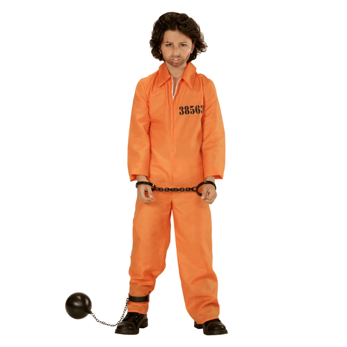 Fængselsdragt kostume orange til børn
