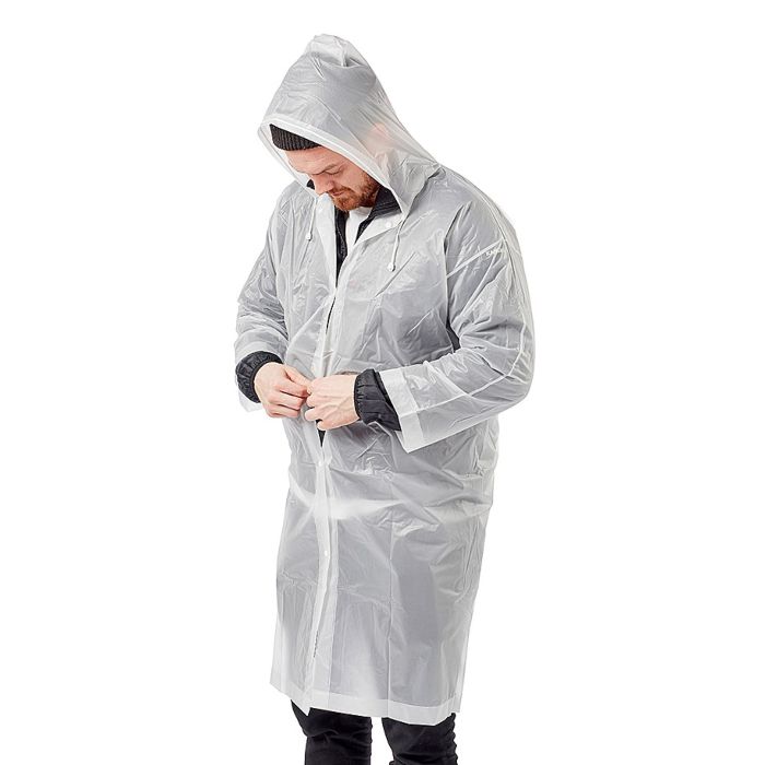 Regnponcho transparent one-size i kraftig kvalitet