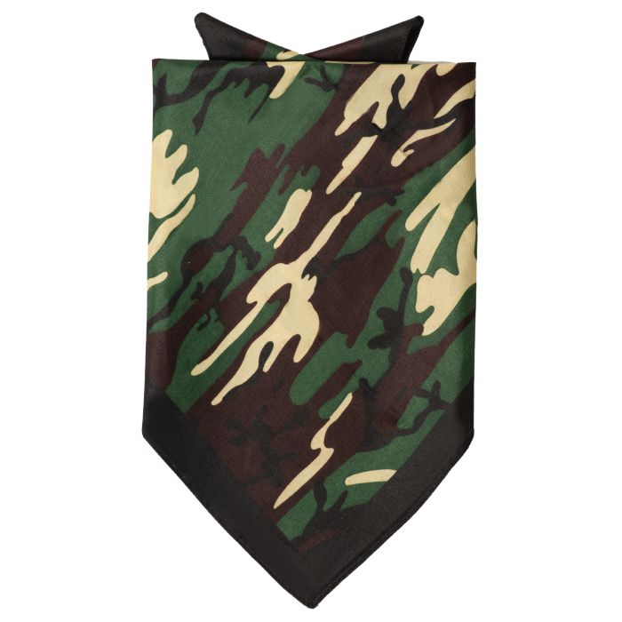 Bandana med grøn camoflage 52x55 cm