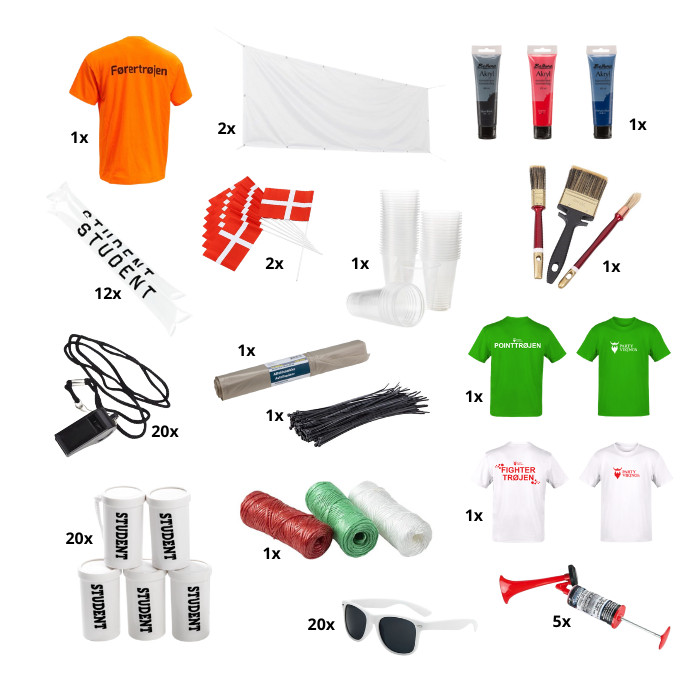 Studentervogn grundpakke 2 dags