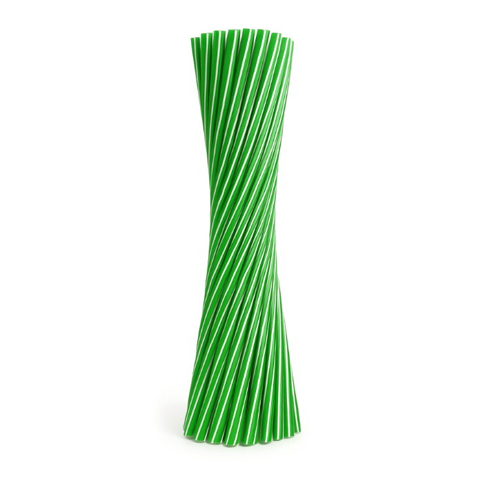 Grøn sugerør genanvendelige plast ø6mm 50x - 22 cm