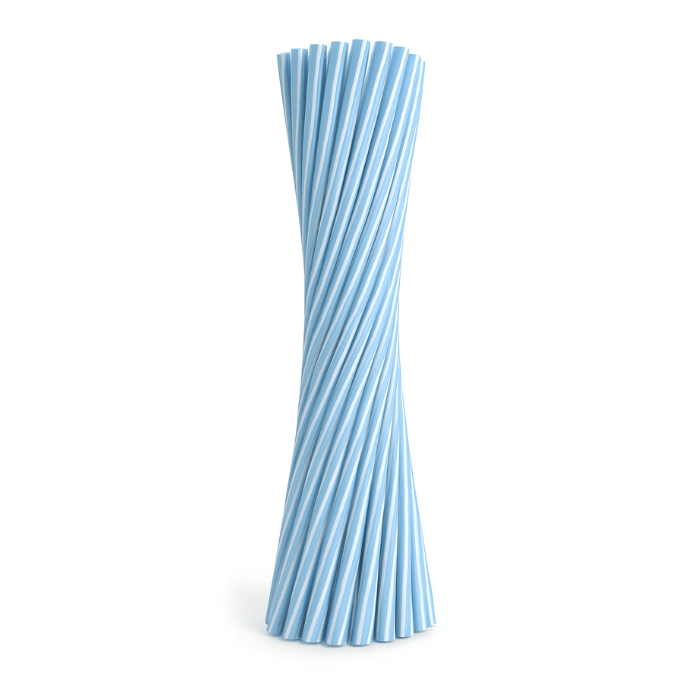 Blå sugerør genanvendelige plast ø6mm 50x - 22 cm