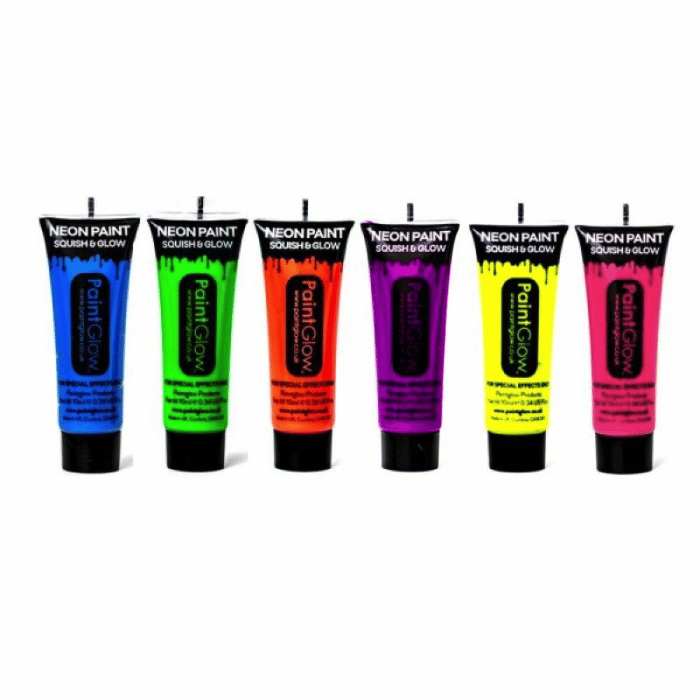 UV kropsmaling 25 ml 6x pakke neon