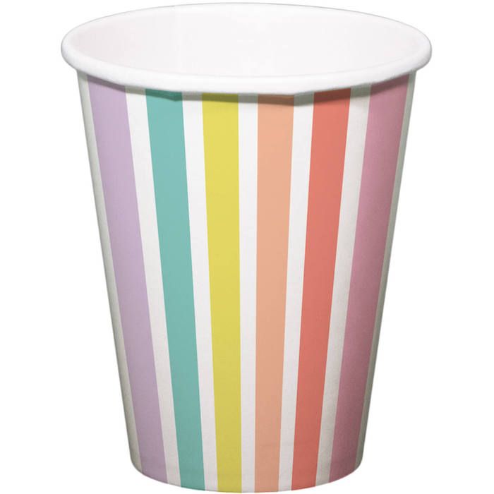 Papkrus Med Pastelfarvet Striber 6x - 250 ml
