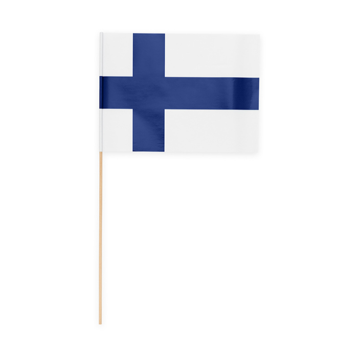 Finsk flag på pind 10x - 20x30 cm