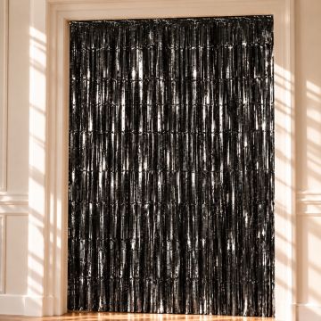 Sort Glimmerforhæng - 100 x 240 cm