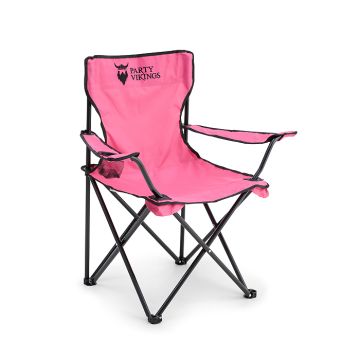 Festivalstol pink inkl kopholder campingstol