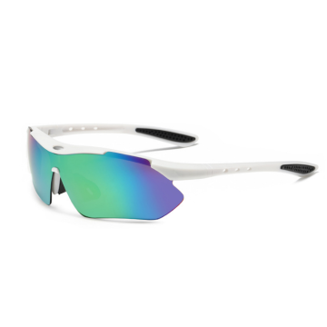 Løbebriller hvid m. blå spejlrefleks - onesize