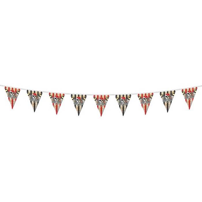 Flagguirlande med dødningehoveder - 6 meter