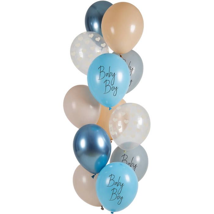 Baby Boy balloner blå 12x - 33 cm