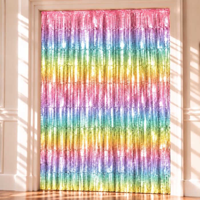 Regnbue Glimmerforhæng - 100 x 200 cm
