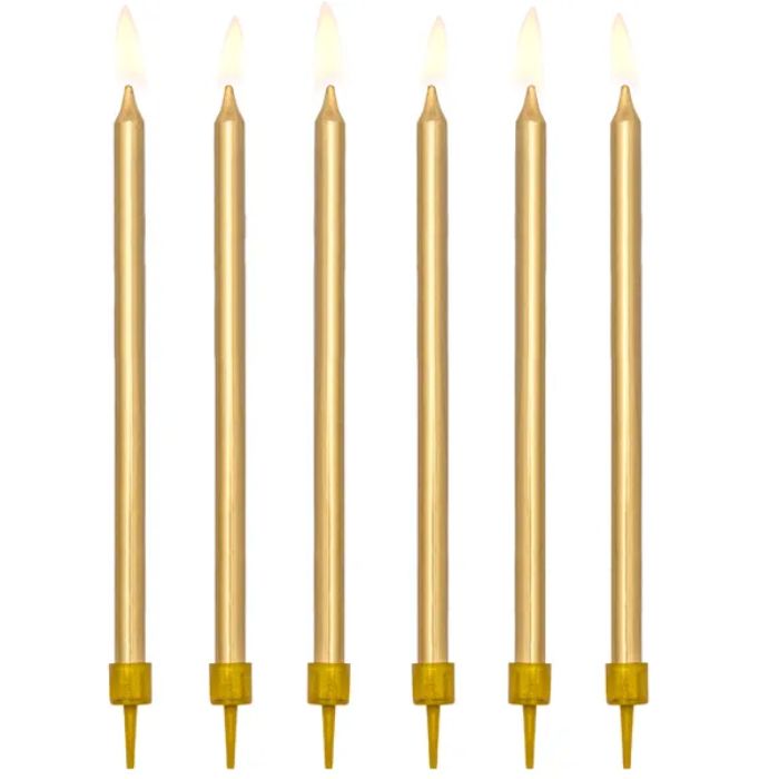 Lange kagelys guld 12,5 cm