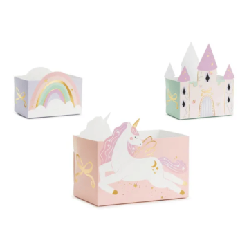 Slot og enhjørning snackkurve 6x - 12x7,5 cm