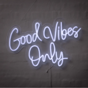 Good vibes only neon LED skilt - 40x61 cm