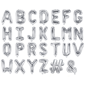 Sølv bogstav ballon 35 cm