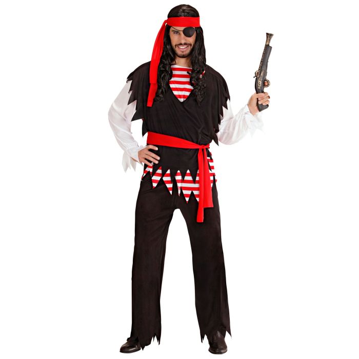 Klassisk pirat kostume med vest til herrer