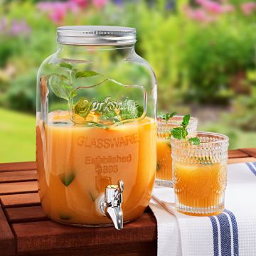 Glas dispenser med metal hane 8 liter deluxe
