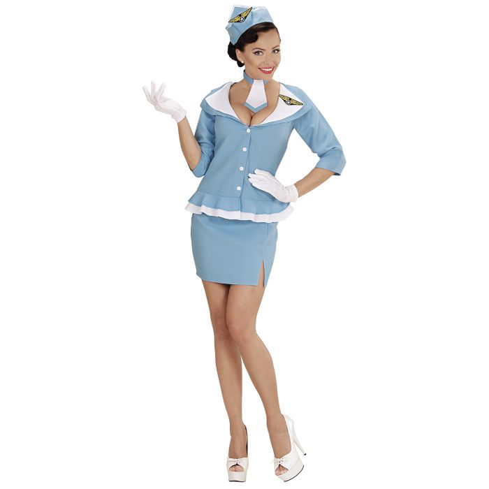 Retro stewardesse kostume - 4 dele