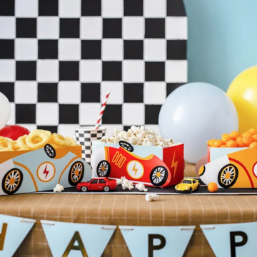 Snackkurve med bilmotiv 3x - 7x7x17 cm