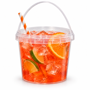 Plastspand til drinks med håndtag 1,1 L