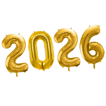 2026 folie ballon guld - 35 cm