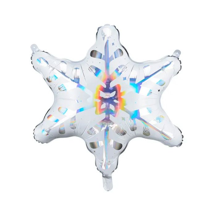 Holografisk Snefnug Folieballon - 64 x 66 cm