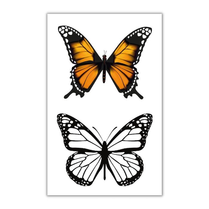 Midlertidige og kunstige sommerfugle tatoveringer 2x - 10,5x20 cm 